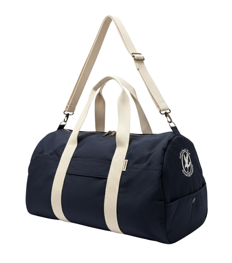 Recycled duffle bag from safety coveralls